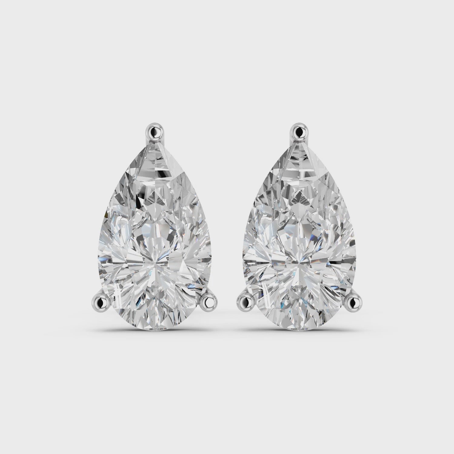Pear Lab Diamond Martini Stud in 14K White Gold – video