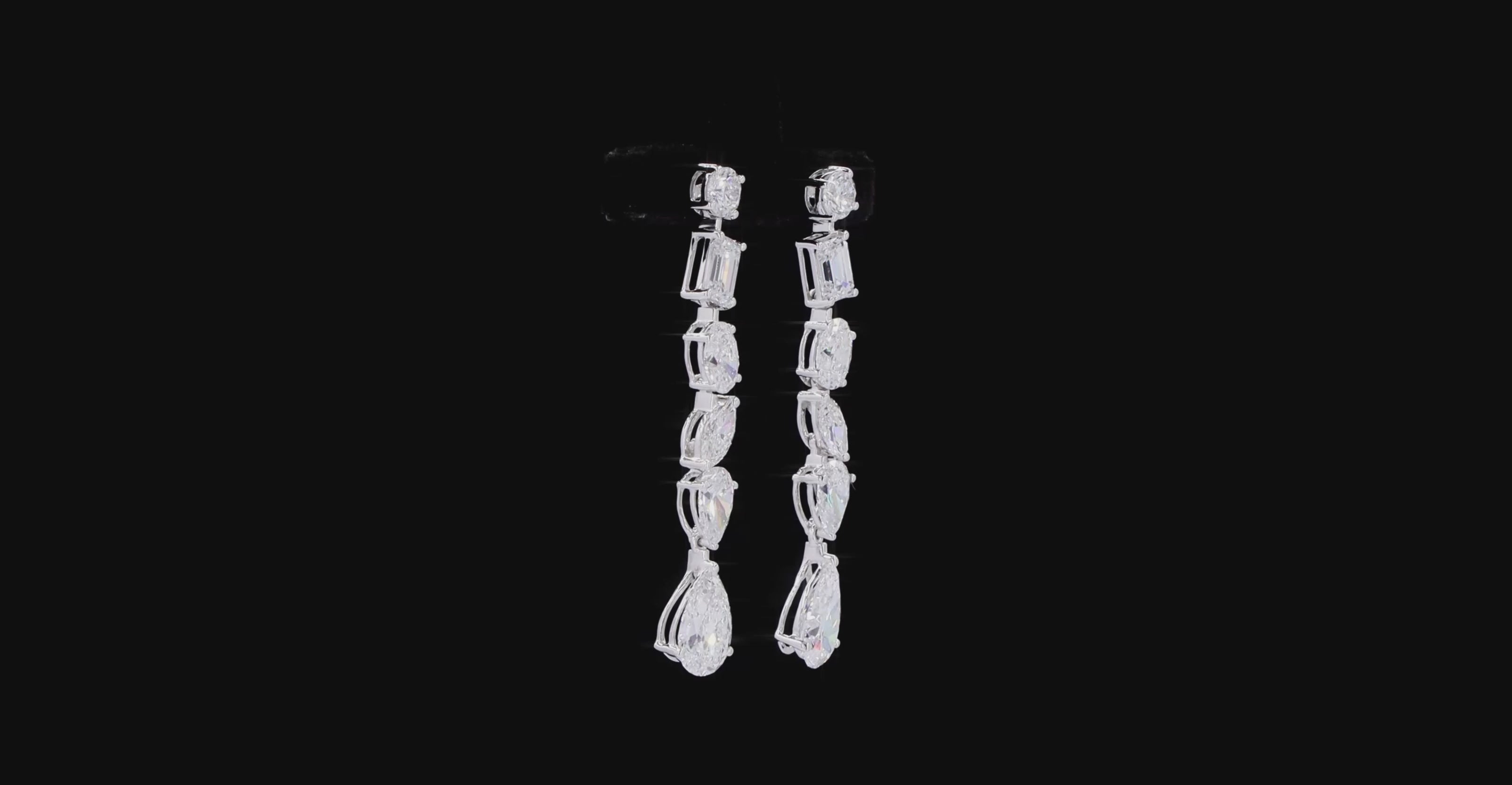 6.5CT DIAMOND MULTISHAPE LONG DANGLERS