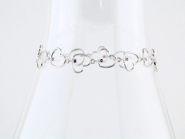 Accented Heart Link Bracelet - gallery - Series BRC746